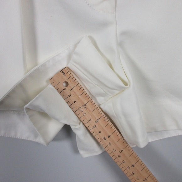 Phillip Lim Pleated Shorts 2 Ivory Cotton Blend Wide Leg High Waist Preppy 302 - Picture 13 of 14